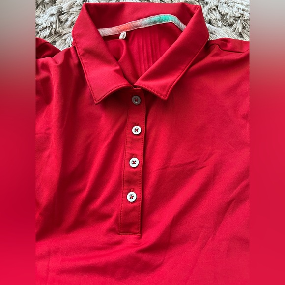 Adidas Women’s Red Button-Down Polo - Picture 7 of 8
